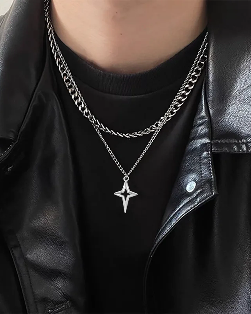 Collier etoile homme