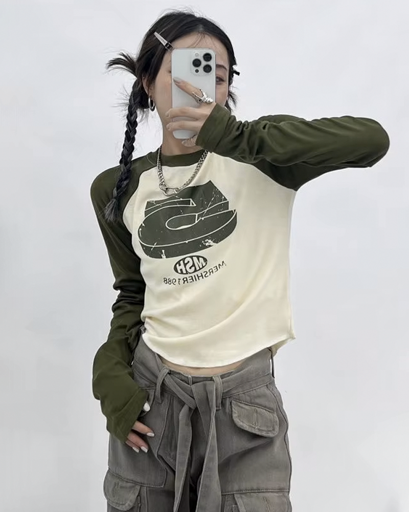 Top crop manche longue