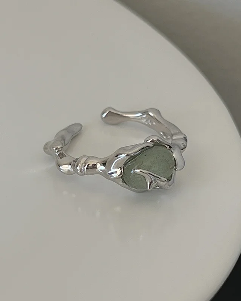 Bague argent avec pierre jade