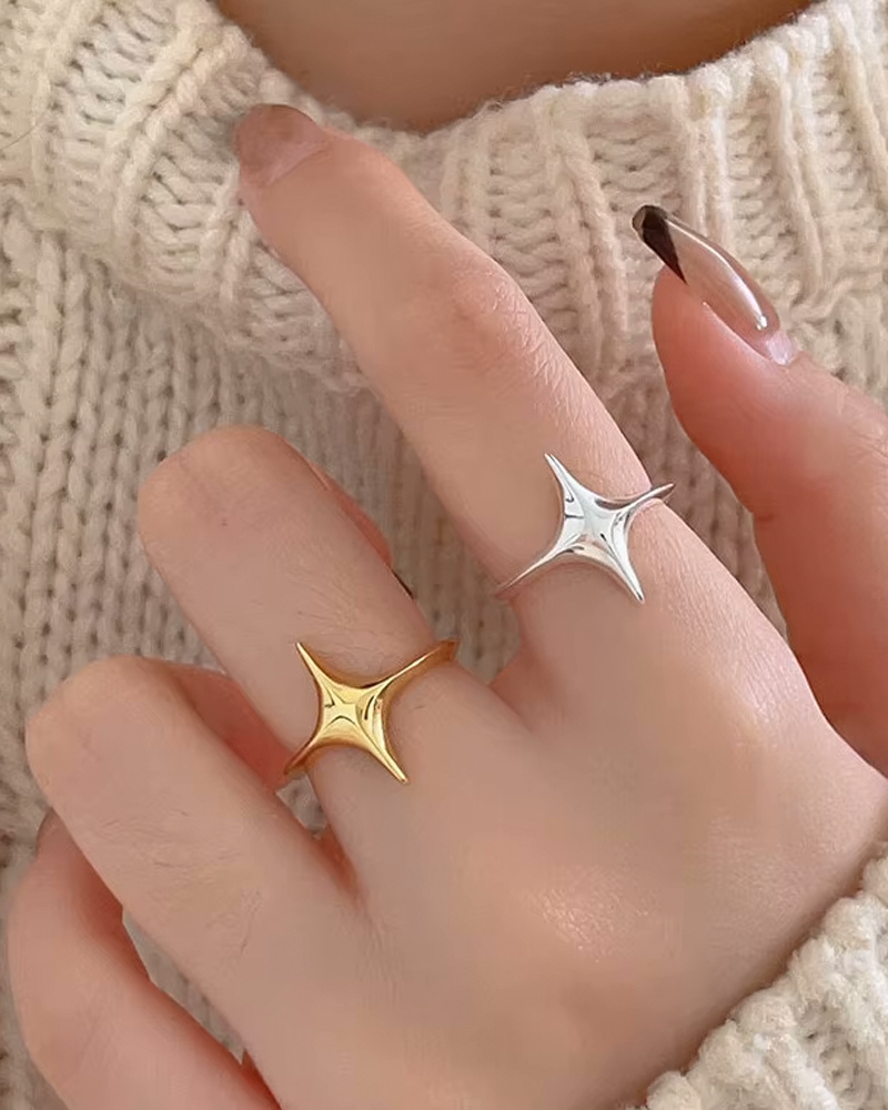 Bague Argent étoiles - Argent Sterling 925 - Taille 59 - Poids 8,80 G - Occasion