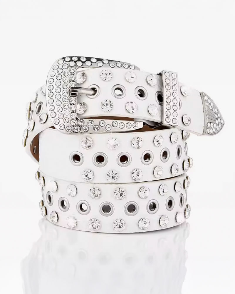 Ceinture blanche avec strass