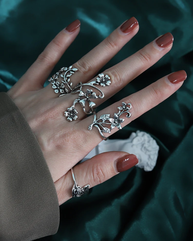 Ensemble de bagues fleurs