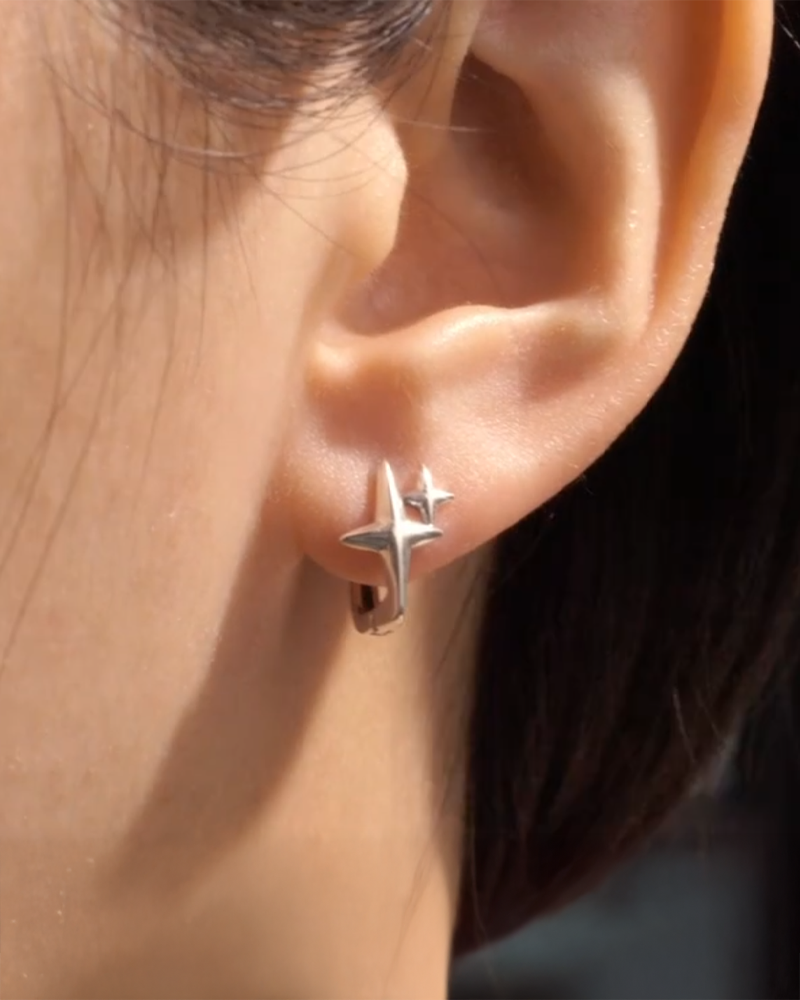 Boucle d'oreille etoile argent