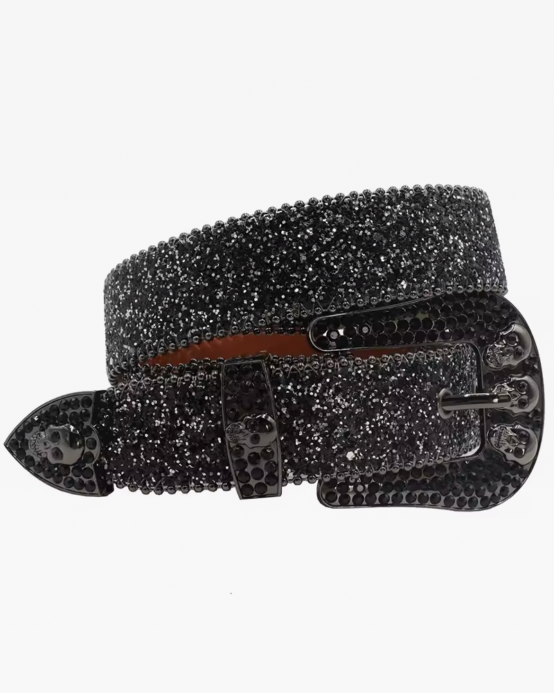 Ceinture femme noire strass