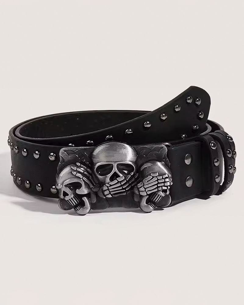 Ceinture boucle tete de mort