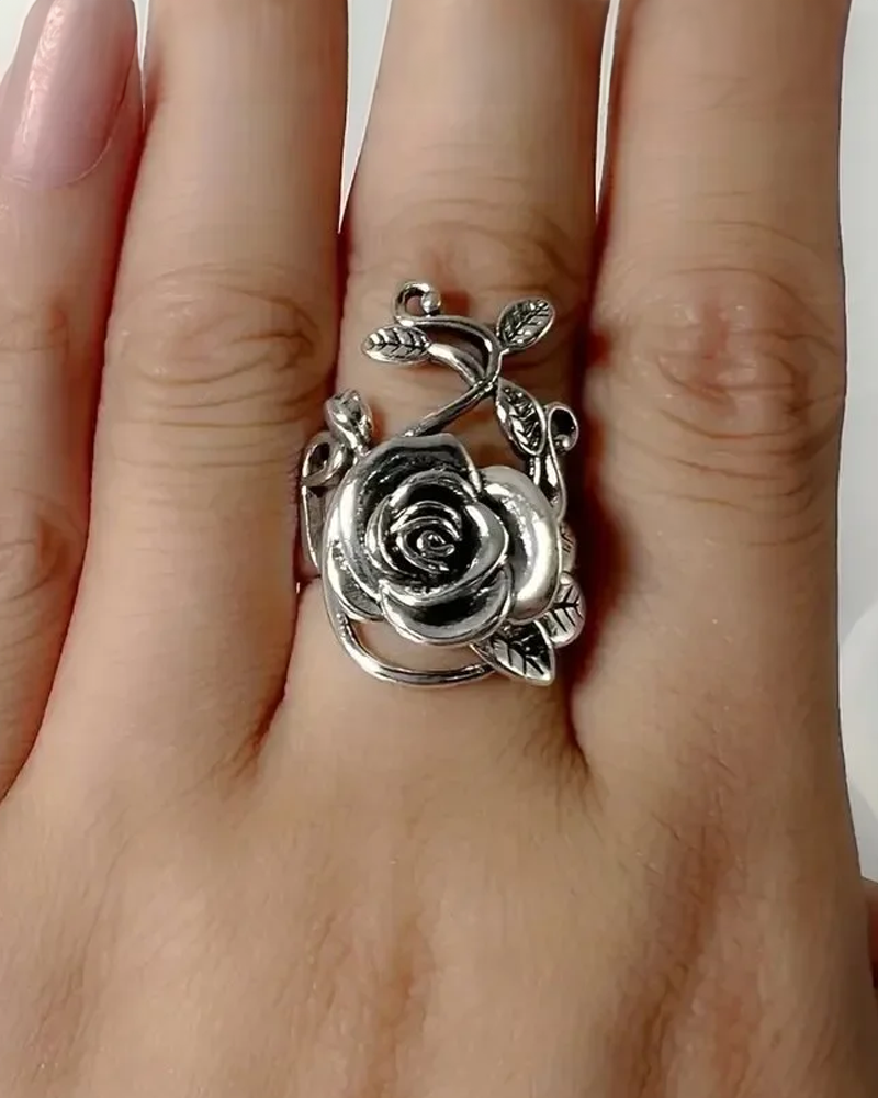 Bague rose fleur