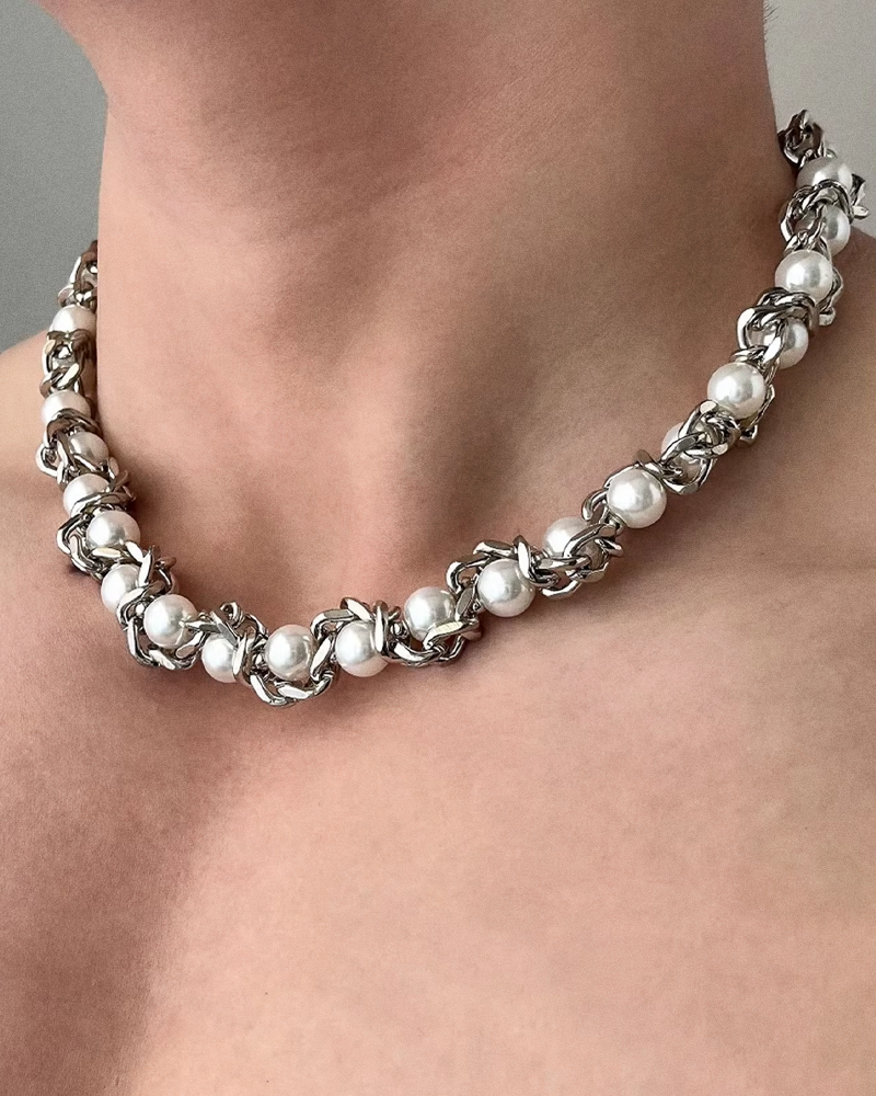 Collier grosse perle fantaisie