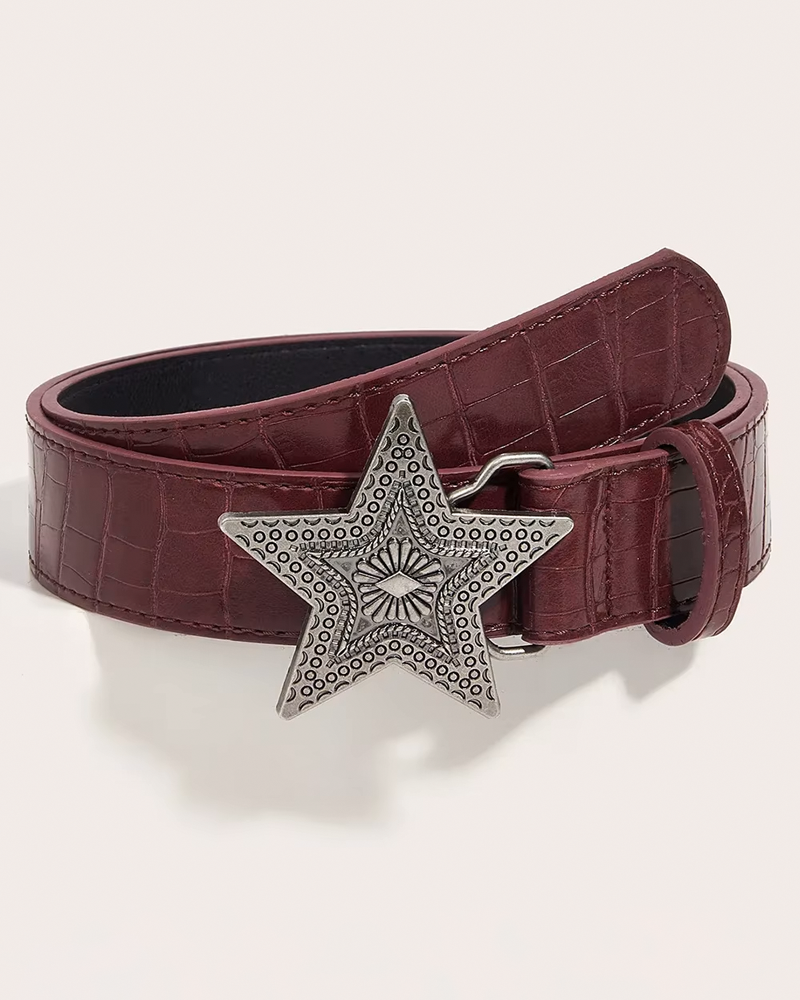 Ceinture cuir femme rouge