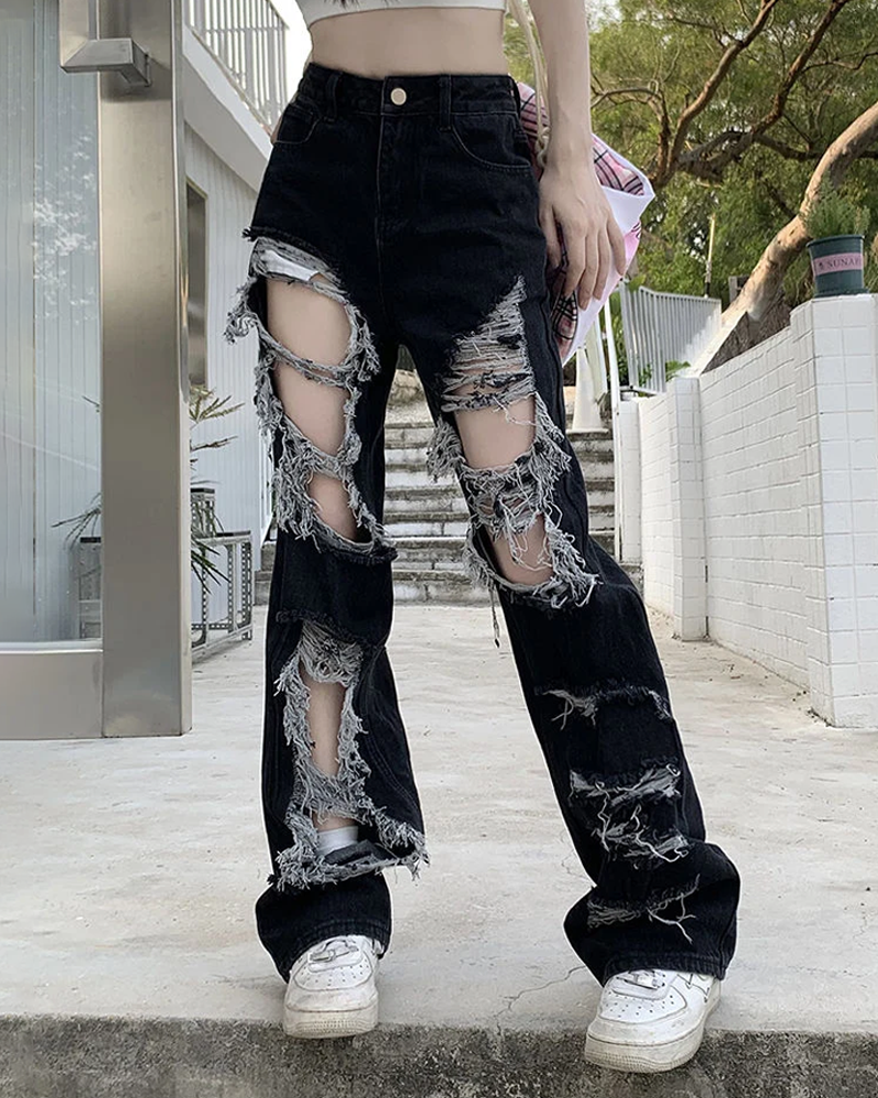 Jean déchiré femme