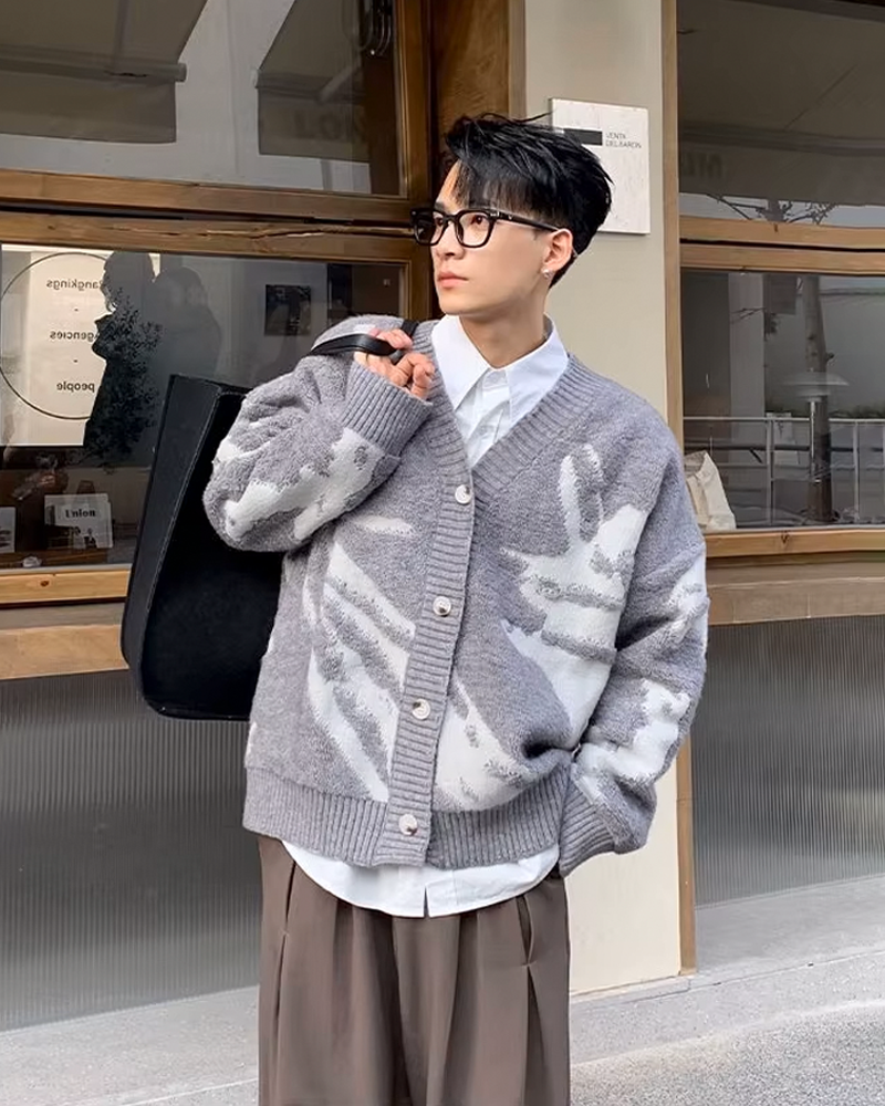 Cardigan homme motif