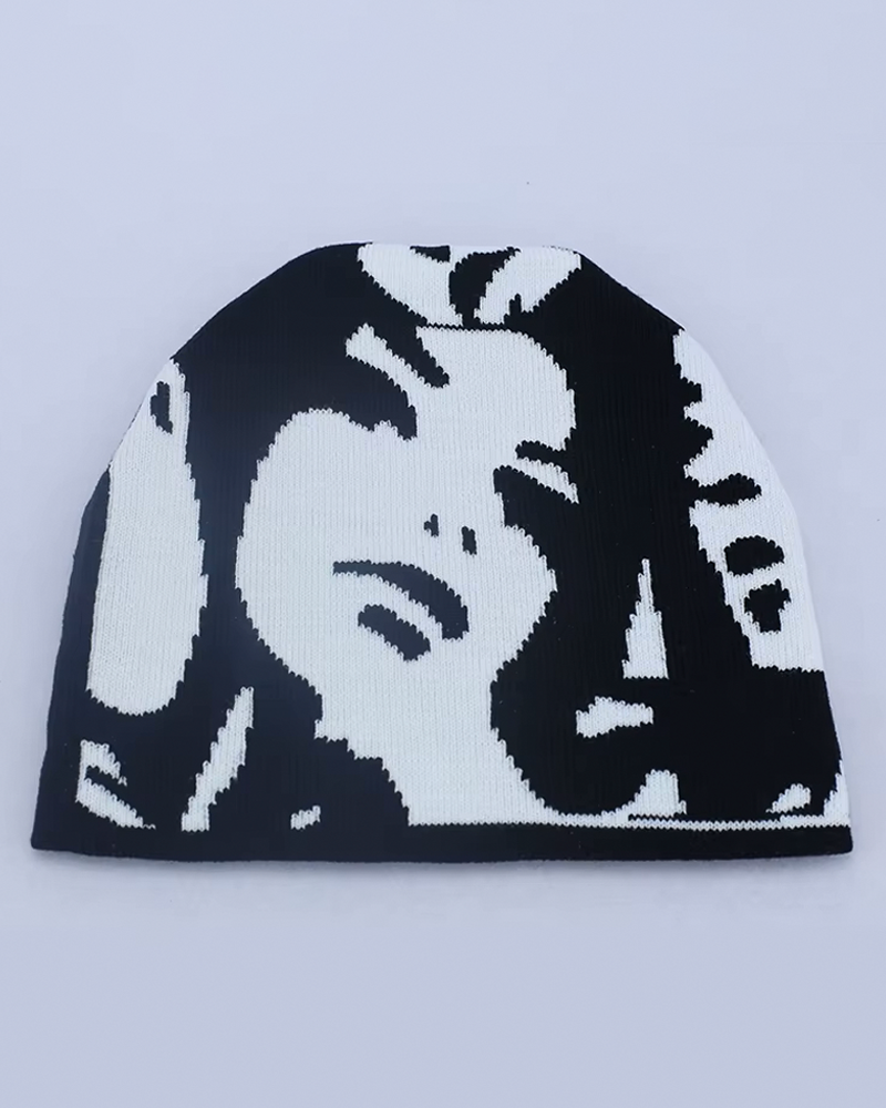 Bonnet visage femme Y2K