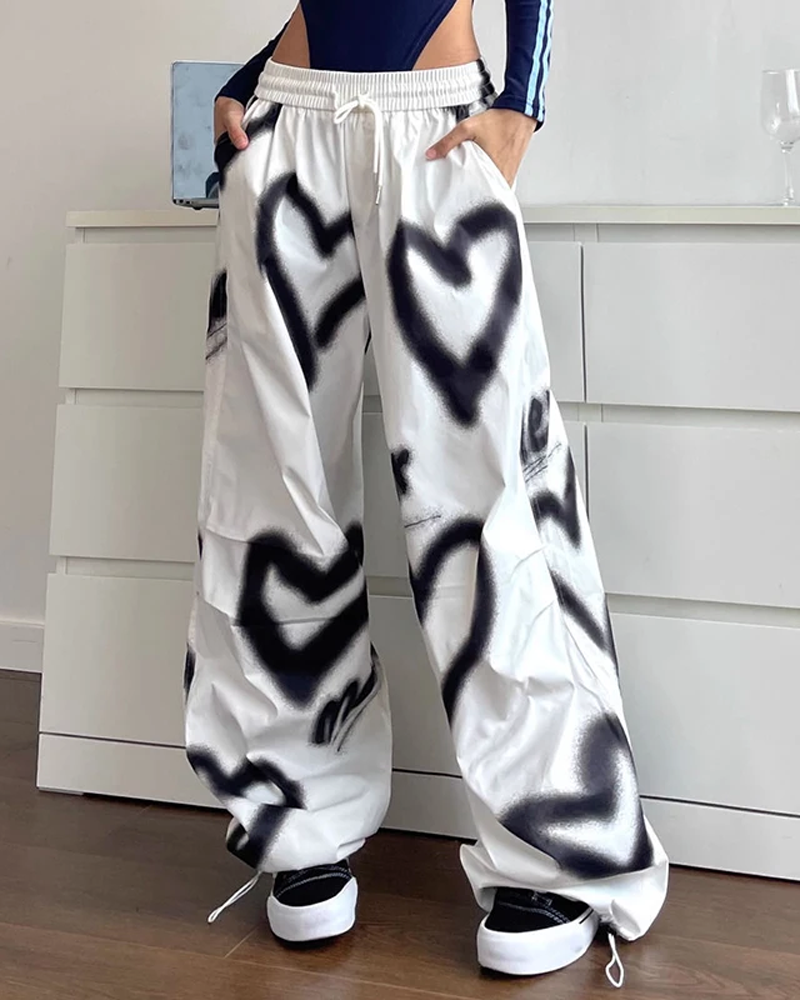 Pantalon motif coeur