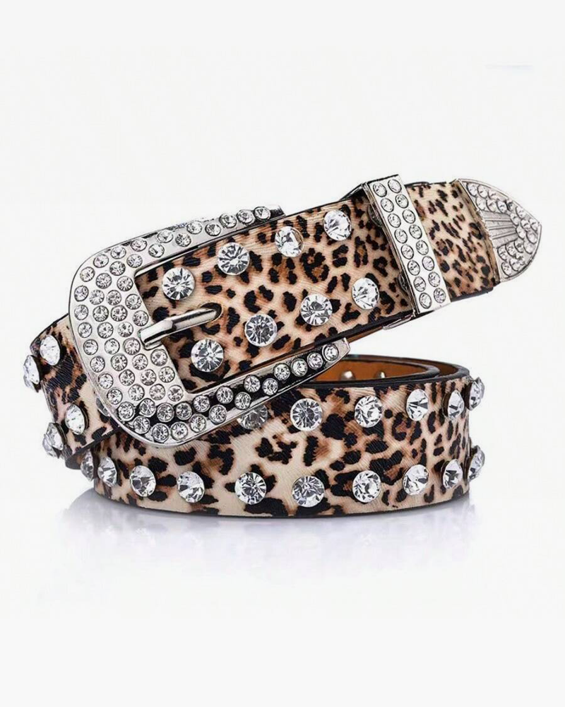 Ceinture femme motif leopard