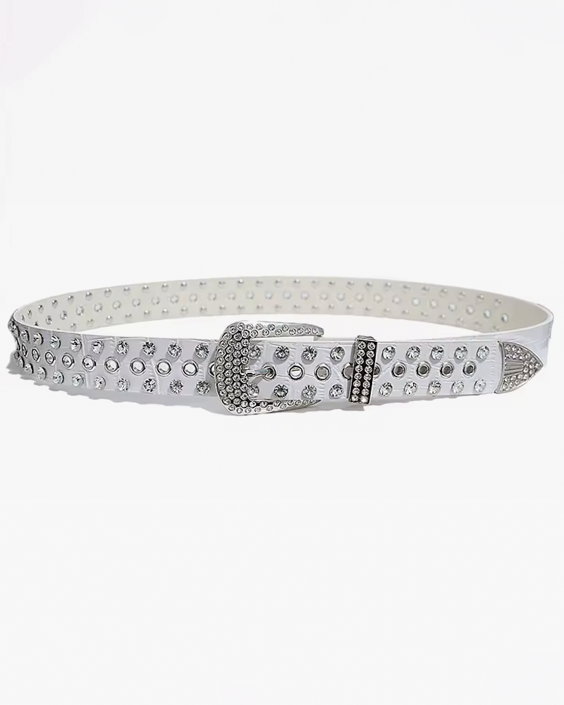Ceinture blanche avec strass