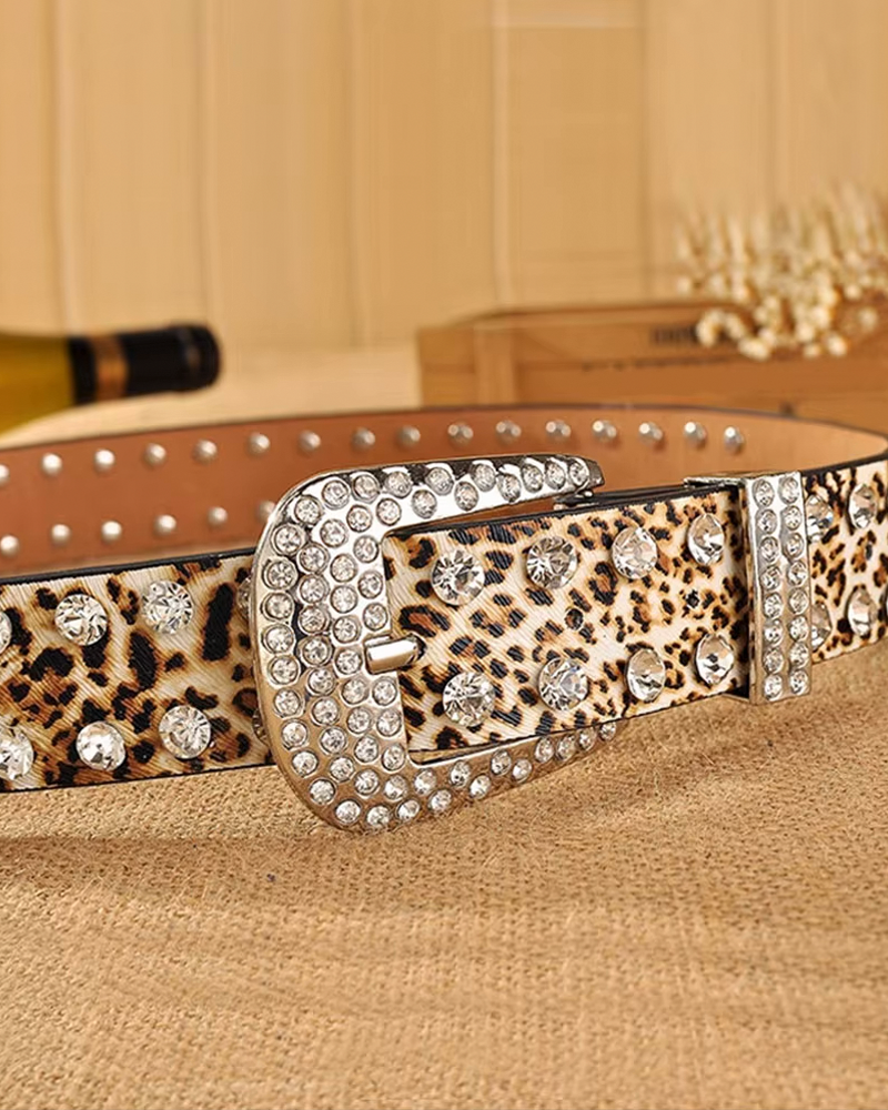 Ceinture femme motif leopard