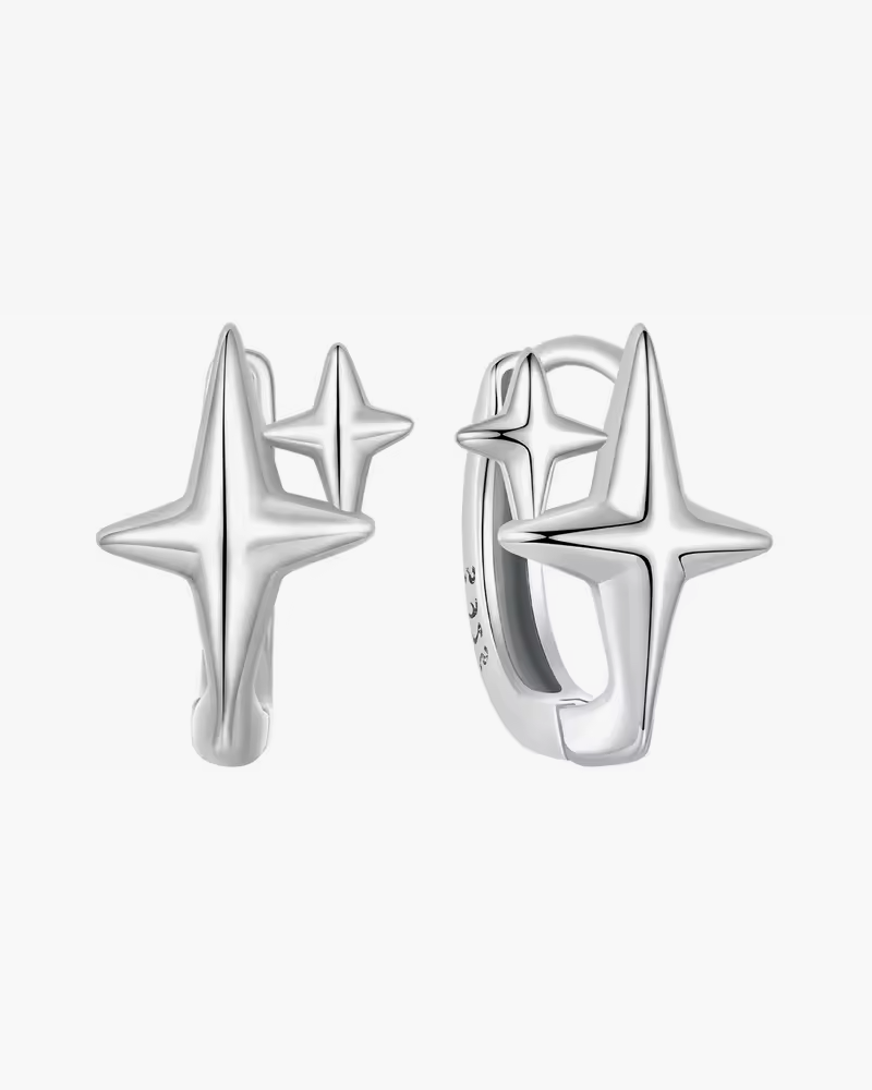 Boucle d'oreille etoile argent