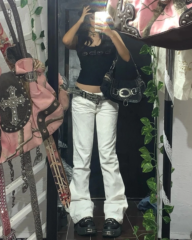 Débardeur noir strass