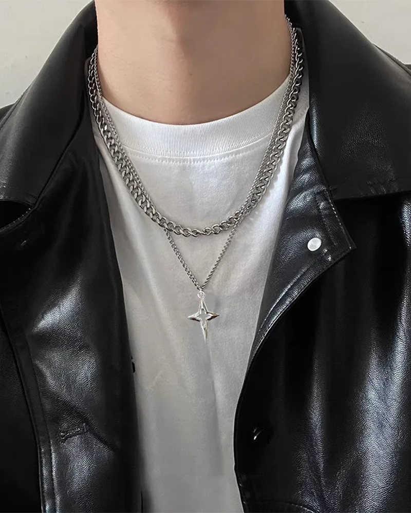 Collier etoile homme