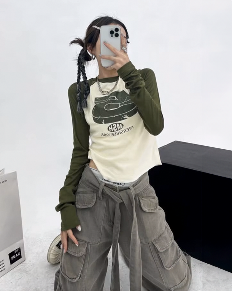 Top crop manche longue