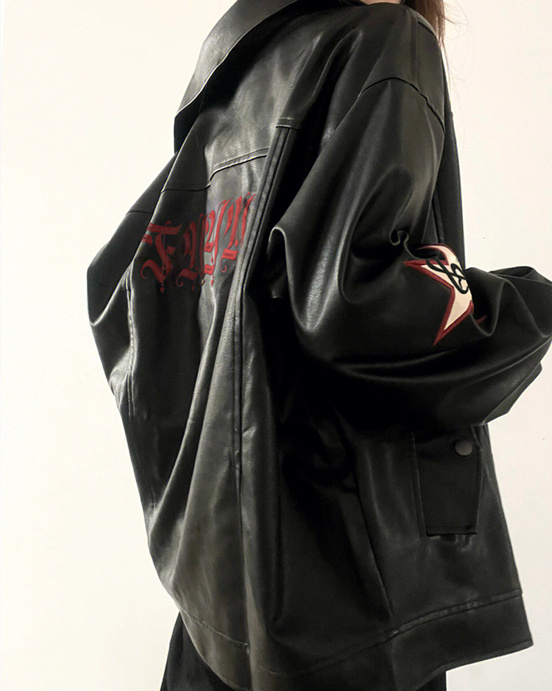 Veste en cuir vintage femme