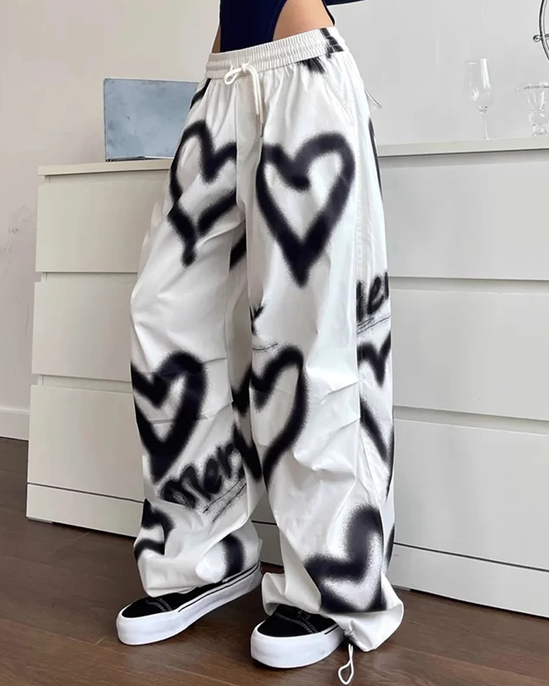 Pantalon motif coeur