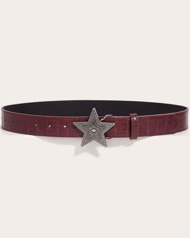 Ceinture cuir femme rouge