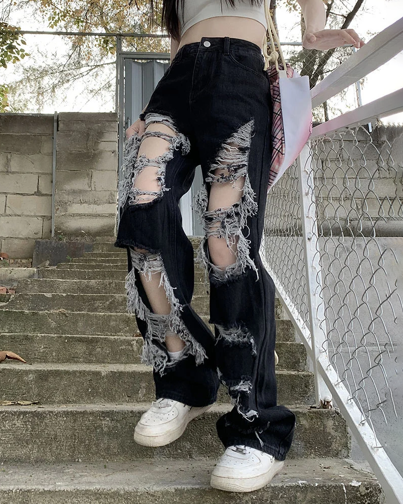 Jean déchiré femme