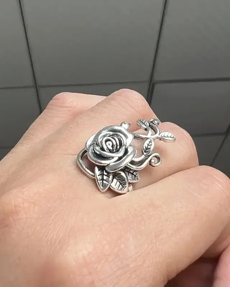 Bague rose fleur