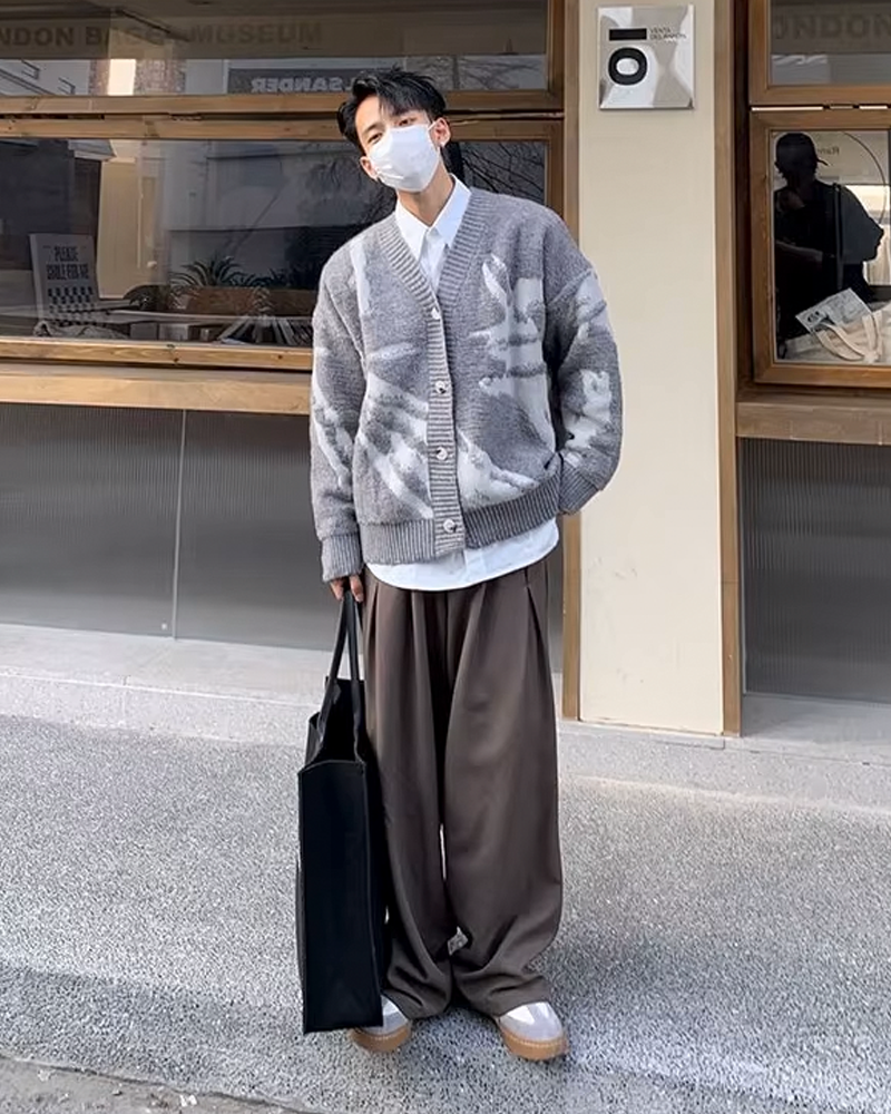 Cardigan homme motif