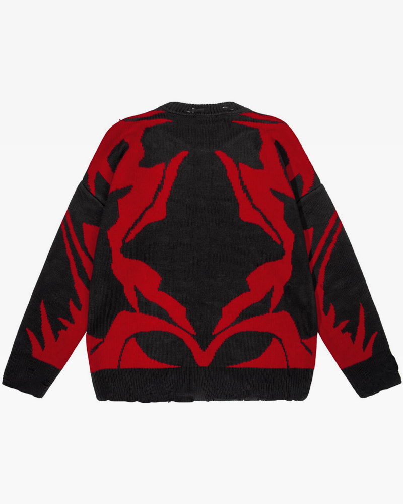 Pull rouge et noir