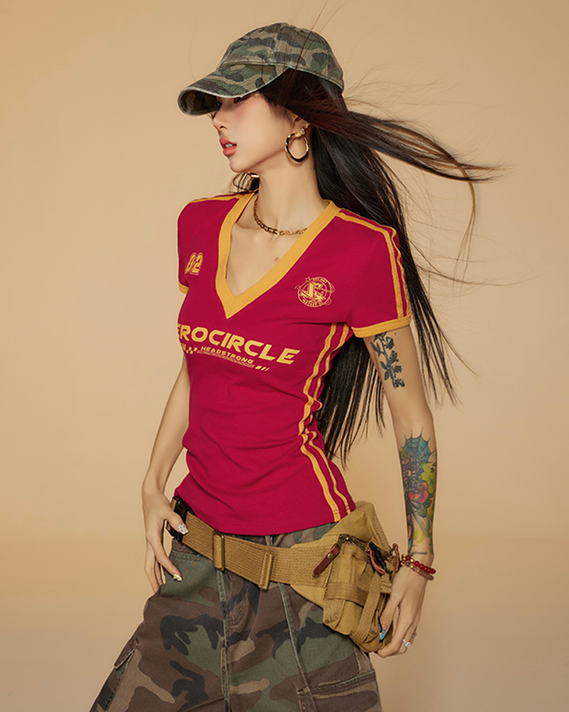 T Shirt col en V femme