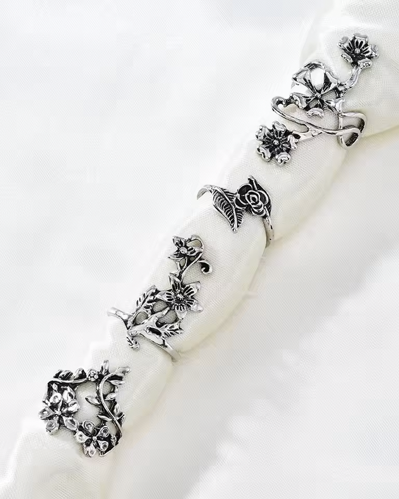 Ensemble de bagues fleurs
