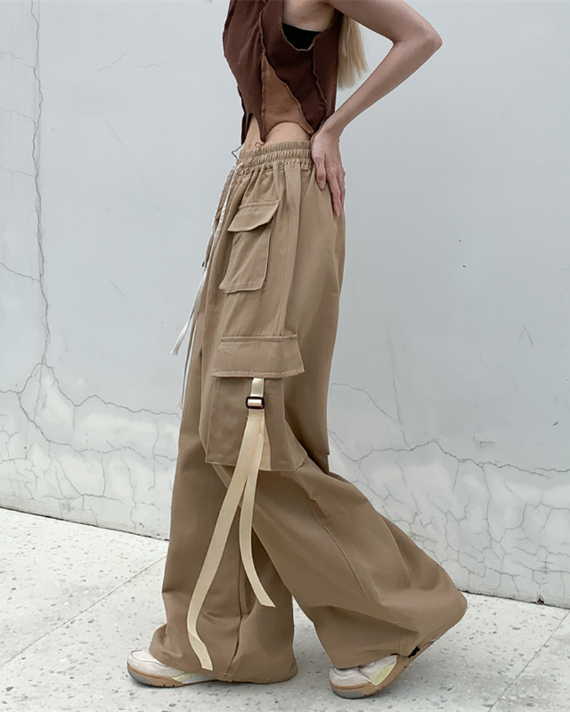 Pantalon cargo baggy femme