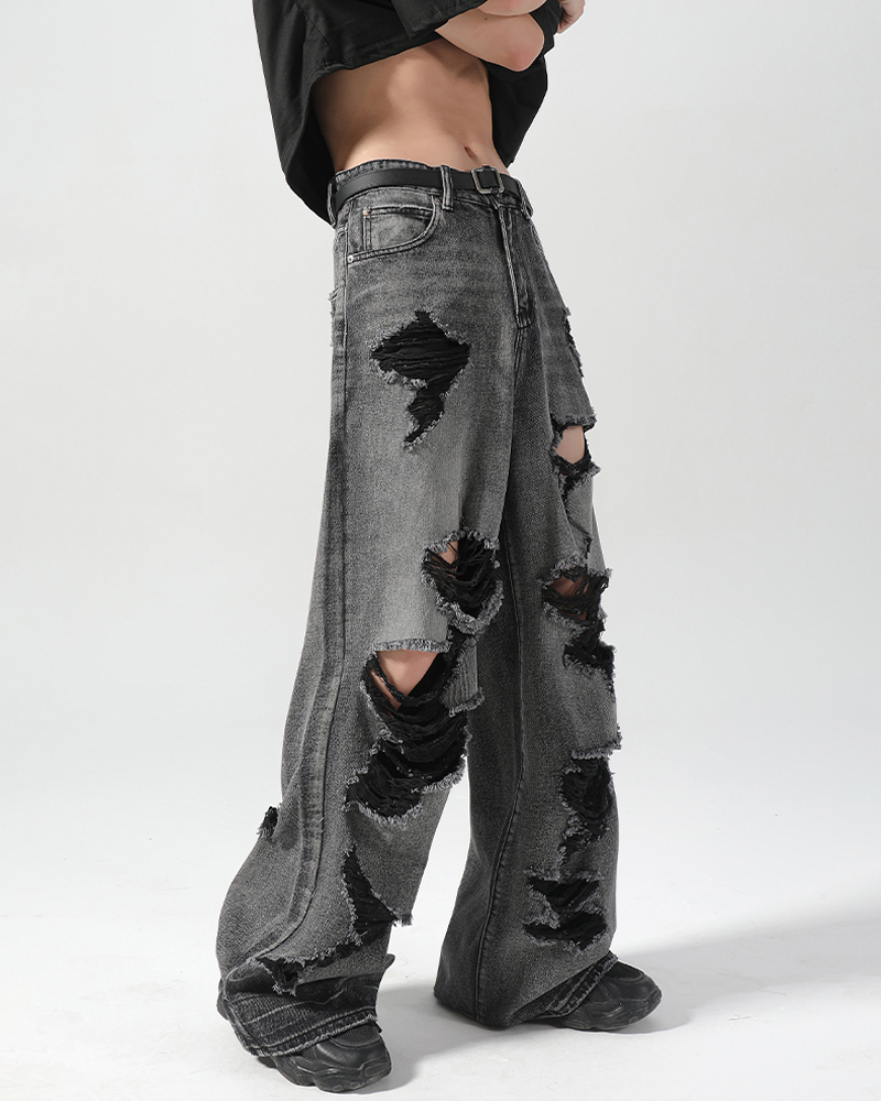 Jeans noir déchiré