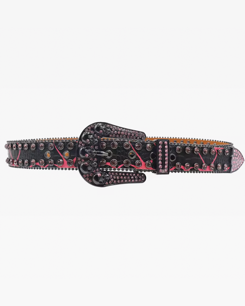 Ceinture tete de mort strass