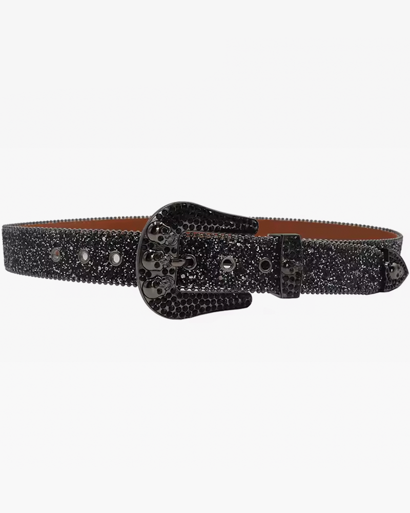 Ceinture femme noire strass