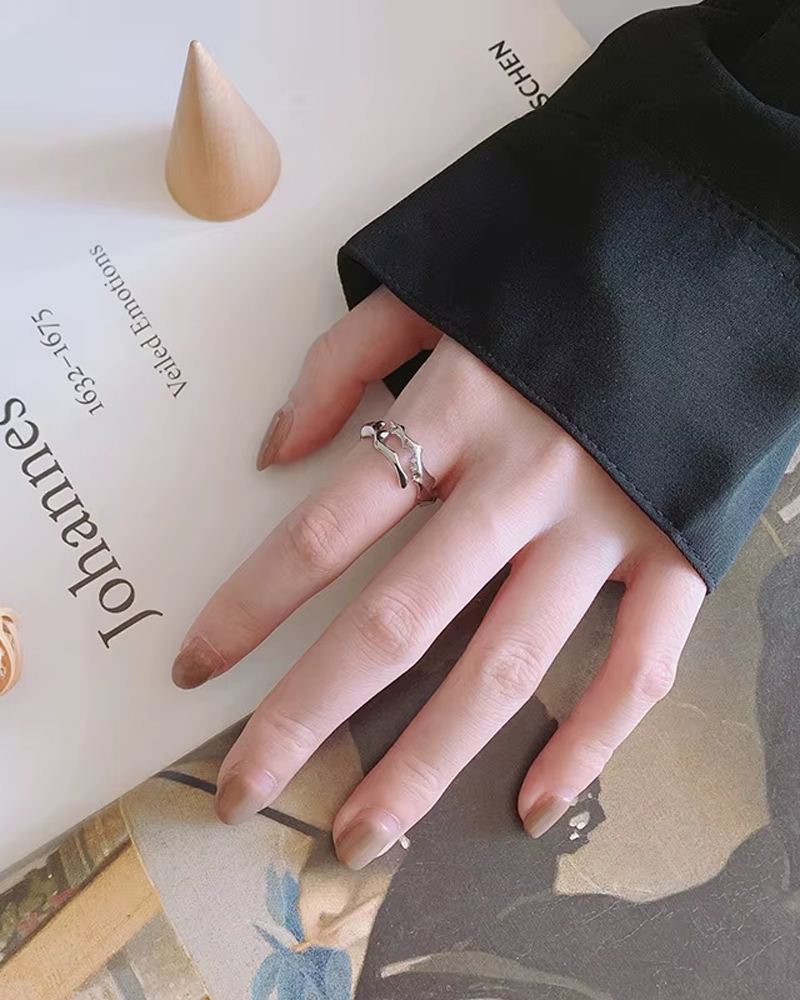 Bague abstraite argent