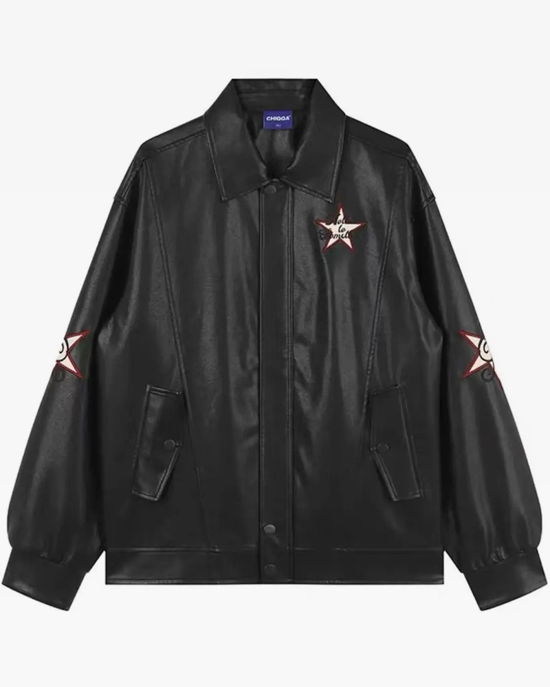 Veste en cuir vintage femme