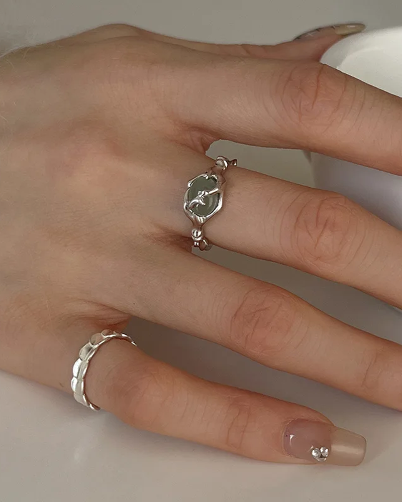Bague argent avec pierre jade