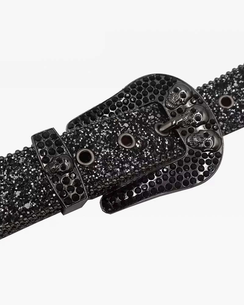 Ceinture femme noire strass