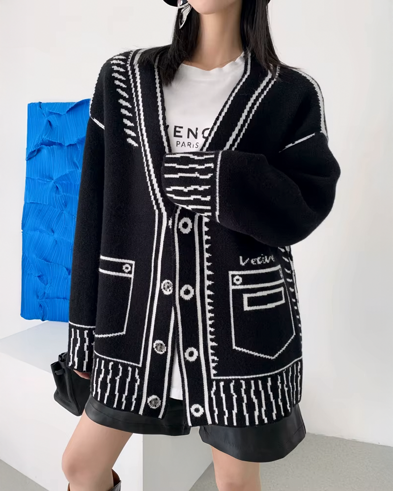 Cardigan boutonné femme