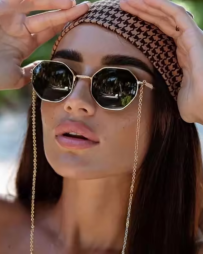 Lunette de soleil octogonale femme