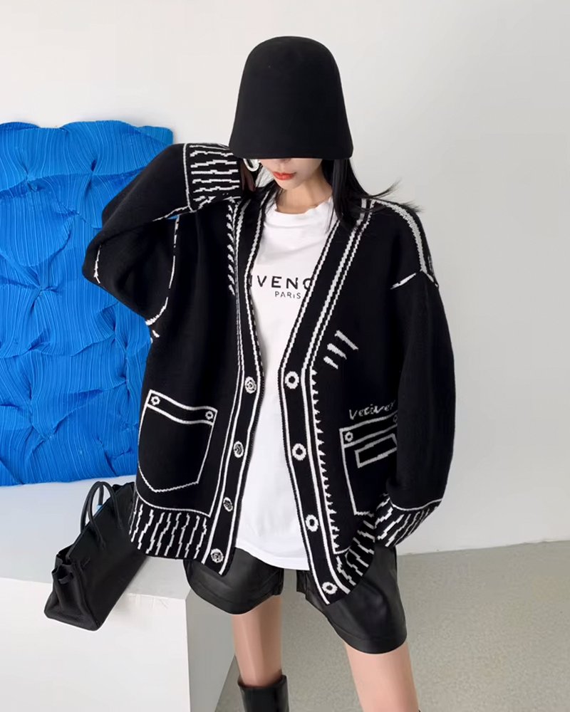 Cardigan boutonné femme