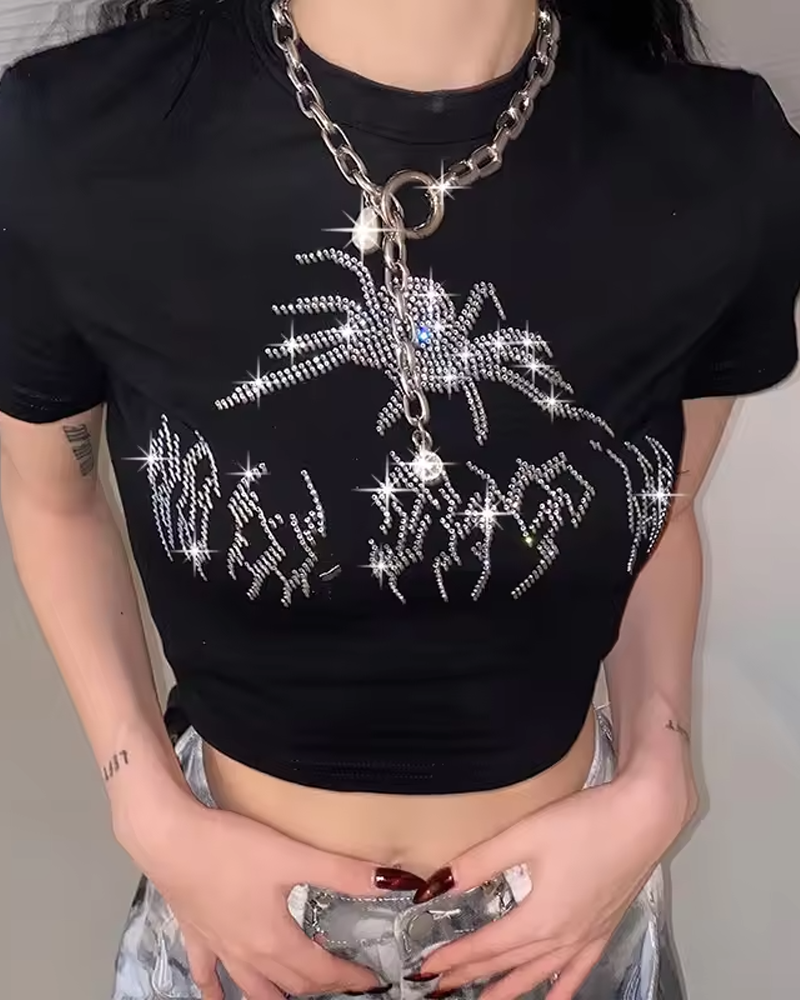 Crop top strass