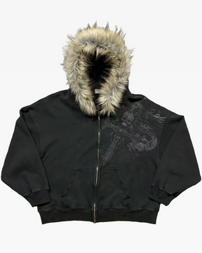 Sweat capuche fourrure