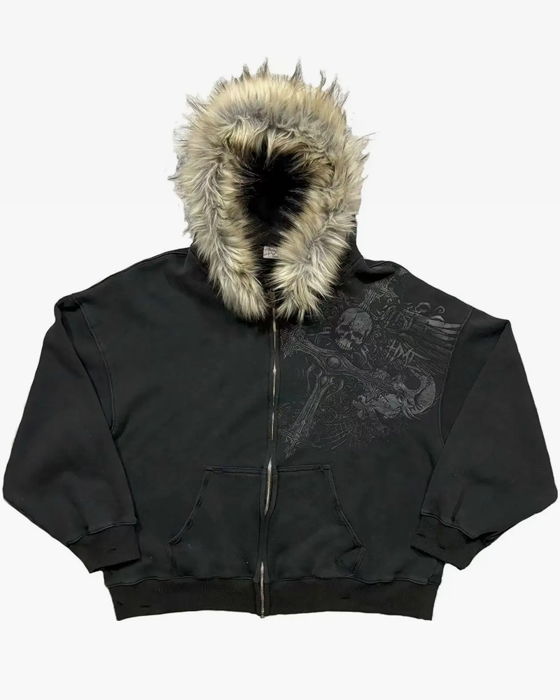 Sweat capuche fourrure