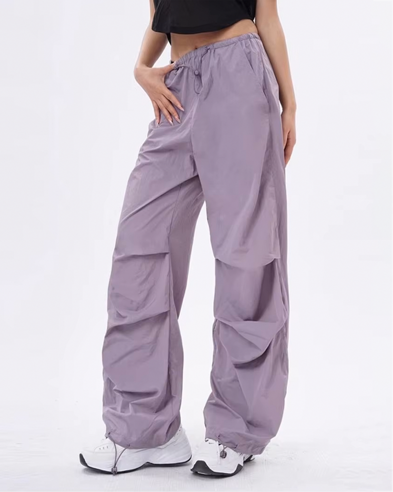 Pantalon parachute violet