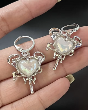 Boucle d'oreille coeur fantaisie