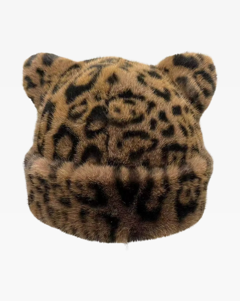 Bonnet léopard femme