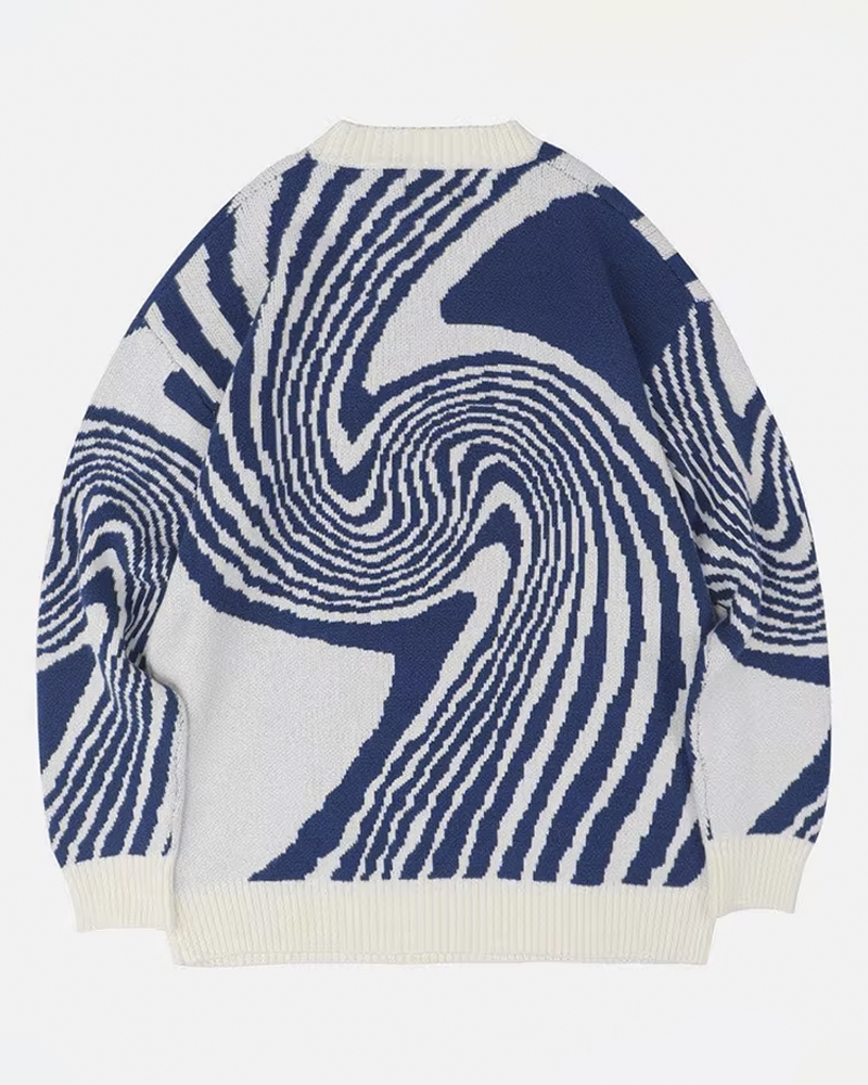 Pull bleu et blanc